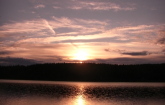 Sonnenuntergang am Östra Silen
